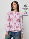 Женский свитшот / Розовый кит летящий на шариках