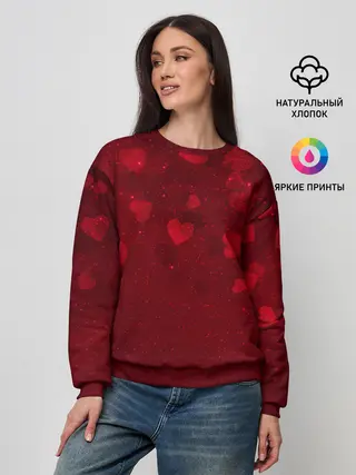 Женский свитшот / КРАСНЫЕ СЕРДЕЧКИ | HEART