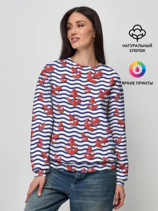 Женский свитшот / Красные якоря