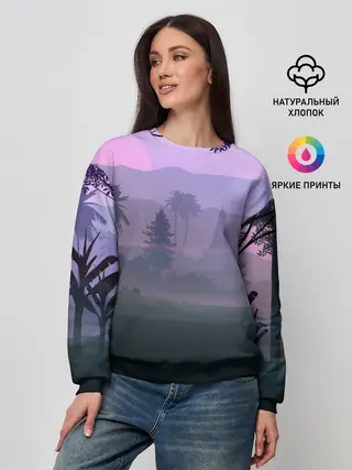Женский свитшот / forest at sunset