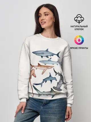 Женский свитшот / акулы