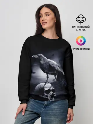 Женский свитшот / ЧЕРЕП И ВОРОН