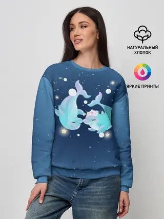 Женский свитшот / Два дельфина