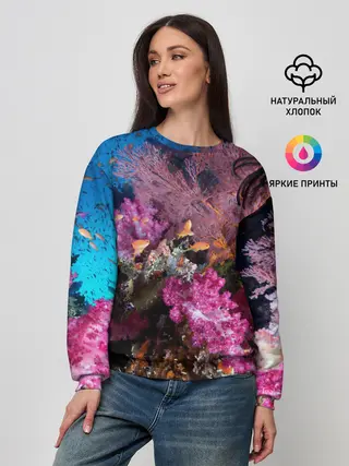 Женский свитшот / Коралловые рыбки