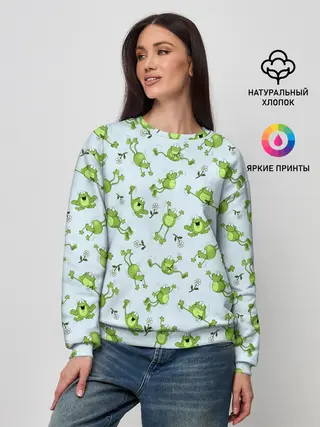 Женский свитшот / Веселые лягушки