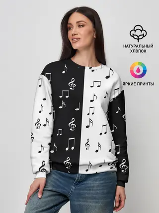 Женский свитшот / черное и белое | Black & white