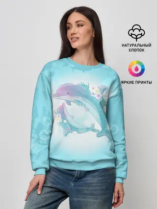 Женский свитшот / Два дельфина