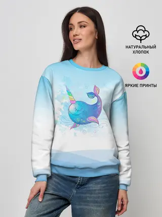 Женский свитшот / Дельфин единорог
