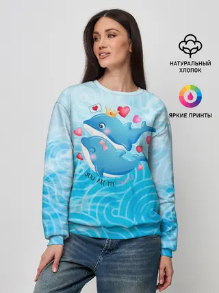 Женский свитшот / Два дельфина