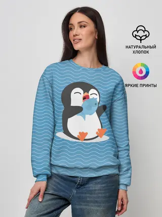Женский свитшот / Пингвин