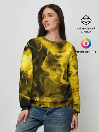 Женский свитшот / Желтый Неоновый Дым