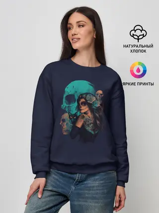 Женский свитшот / ДевуШка с ЧереПами