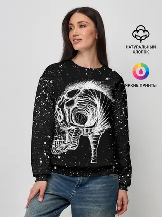 Женский свитшот / Череп Зверь и Брызги