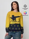Женский свитшот / Чёрный клевер Аста желтый