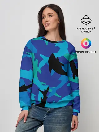 Женский свитшот / Акулы паттерн