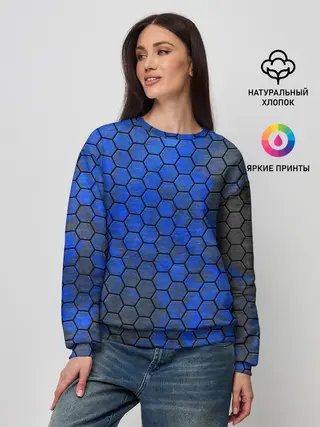 Женский свитшот / Синие Соты