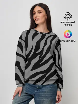 Женский свитшот / Камуфляж Зебра