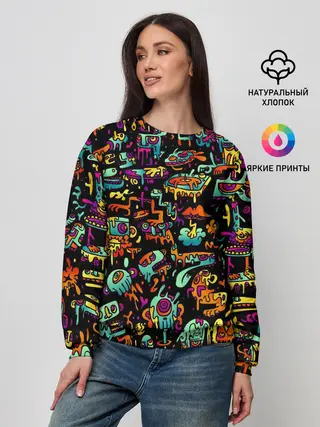 Женский свитшот / Неоновый мир