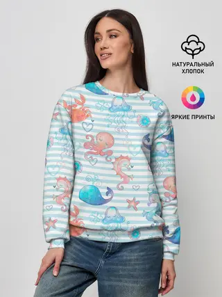 Женский свитшот / Морские жители