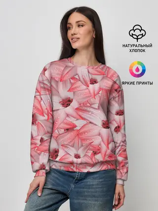 Женский свитшот / Красные Цветы