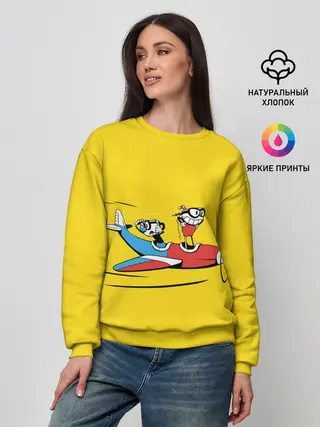 Женский свитшот / Летящие кружки