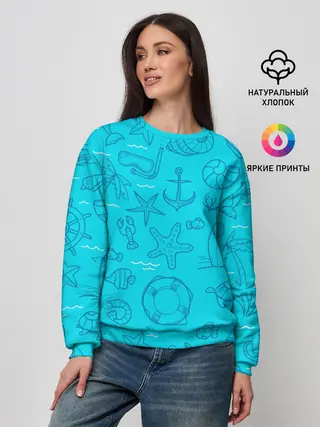 Женский свитшот / Морская тема