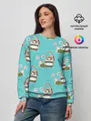 Женский свитшот / Панда на рыбалке