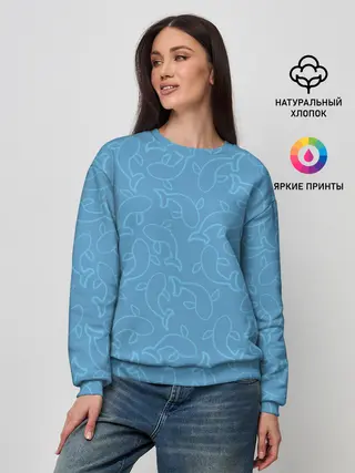 Женский свитшот / Рыбки на голубом