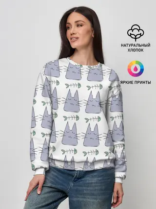 Женский свитшот / Кот каваий