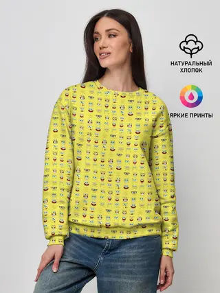 Женский свитшот / SpongeBobs facial expressions