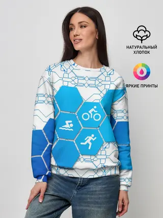 Женский свитшот / Плыви, Крути, Беги