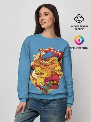 Женский свитшот / Драка с Симпсонами