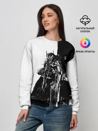 Женский свитшот / Берсерк черно-белый