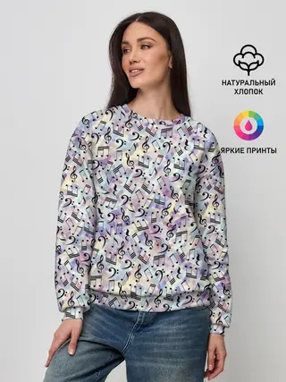 Женский свитшот / Музыкальные Ноты