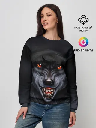 Женский свитшот / СЕРЫЙ ВОЛК 3D