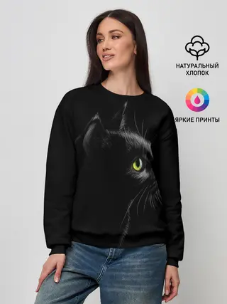 Женский свитшот / Черный кот
