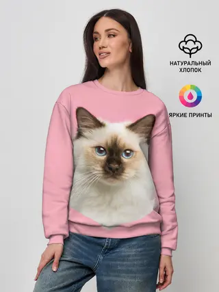Женский свитшот / Пушистый кот