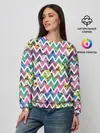 Женский свитшот / Кривая линия и цветы