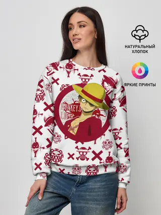 Женский свитшот / Манки Д. Луффи | пиратские знаки One Piece