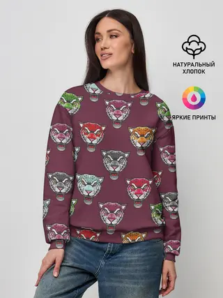 Женский свитшот / Дикие кошки
