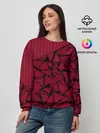 Женский свитшот / Красный комбинированный узор