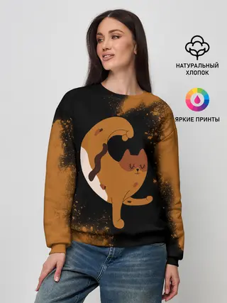 Женский свитшот / Кошачья Йога - Взрыв