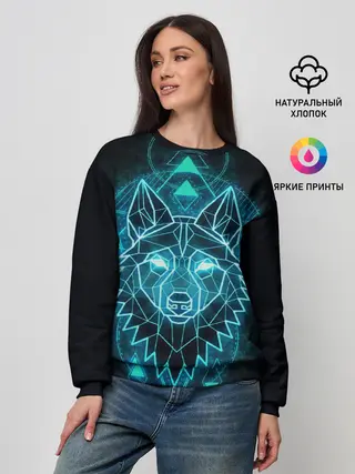 Женский свитшот / НЕОНОВЫЙ ВОЛК