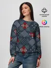 Женский свитшот / Синий джинсовый плед