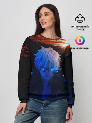 Женский свитшот / Сатору гото голубые глаза