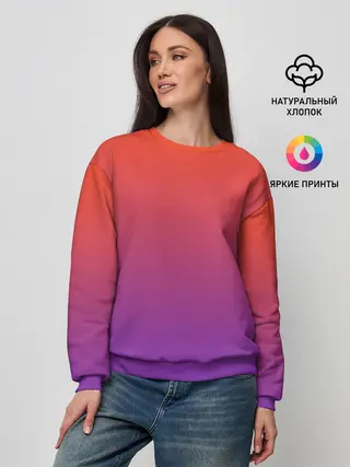 Женский свитшот / Оранжевый и Фиолетовый