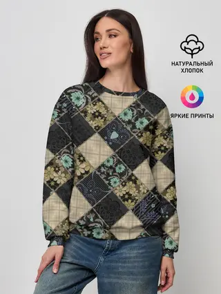Женский свитшот / Лоскутное шитье