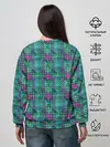 Женский свитшот / Бирюзовый клетчатый узор