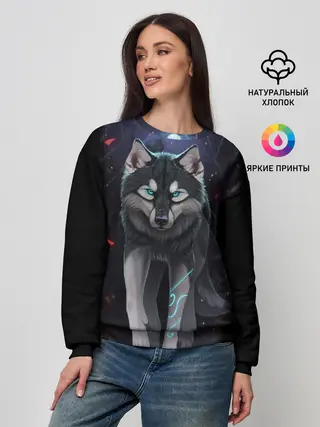 Женский свитшот / КРАСИВЫЙ ВОЛК