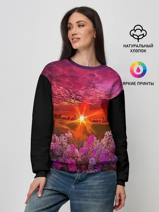 Женский свитшот / МАЛИНОВЫЙ ЗАКАТ